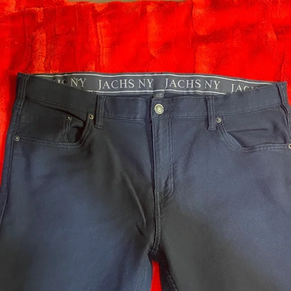 Jachs Dark Blue Men's 5 Pocket Stretch Fabric Pants - Picture 4 of 14